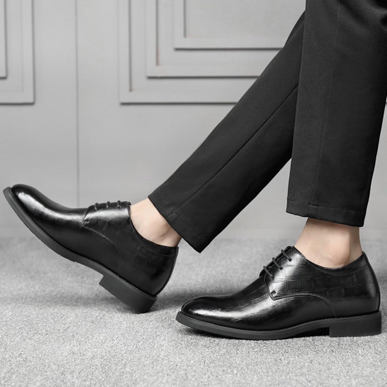 Scarpe Eleganti da Uomo con Rialzo Invisibile con Rialzo 2,36" Antiscivolo per Ufficio, Matrimonio