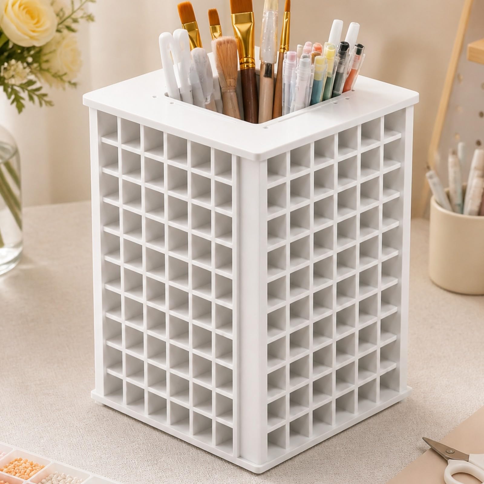 Organizador PVC con 240 Compartimentos Compacto Organizador Giratorio con Base Turntable Oculta Morno para Manuali, Tocadiscos Metálico