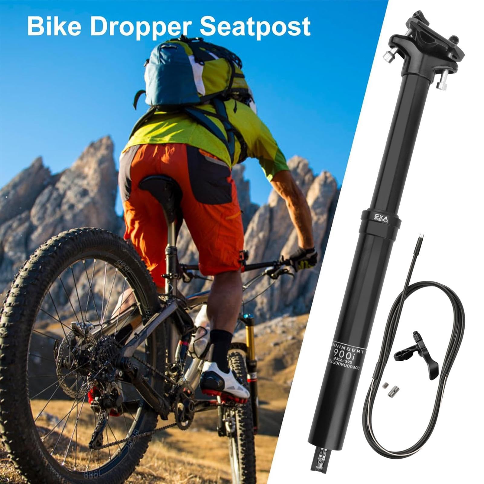 Sella Telescopica Bicicletta | Reglage Alluminio 30.9/31.6 mm | Dropper Seatpost Telescopico per Bicicletta, per Viaggi, Strada, Montagna, Guida, Navetta, Consegna, Esterno, Parco, Giardino