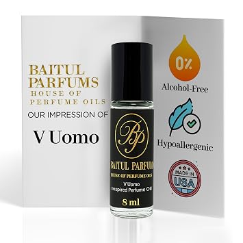 Comparable to V Uomo Alcohol-Free Fragrance - 8ml Travel Size Perfume Oil in Glass Bottle, Perfume Oil Roll On Rollerball for Easy On the Go Use, Long Lasting and 98% True-to-Scent Formula