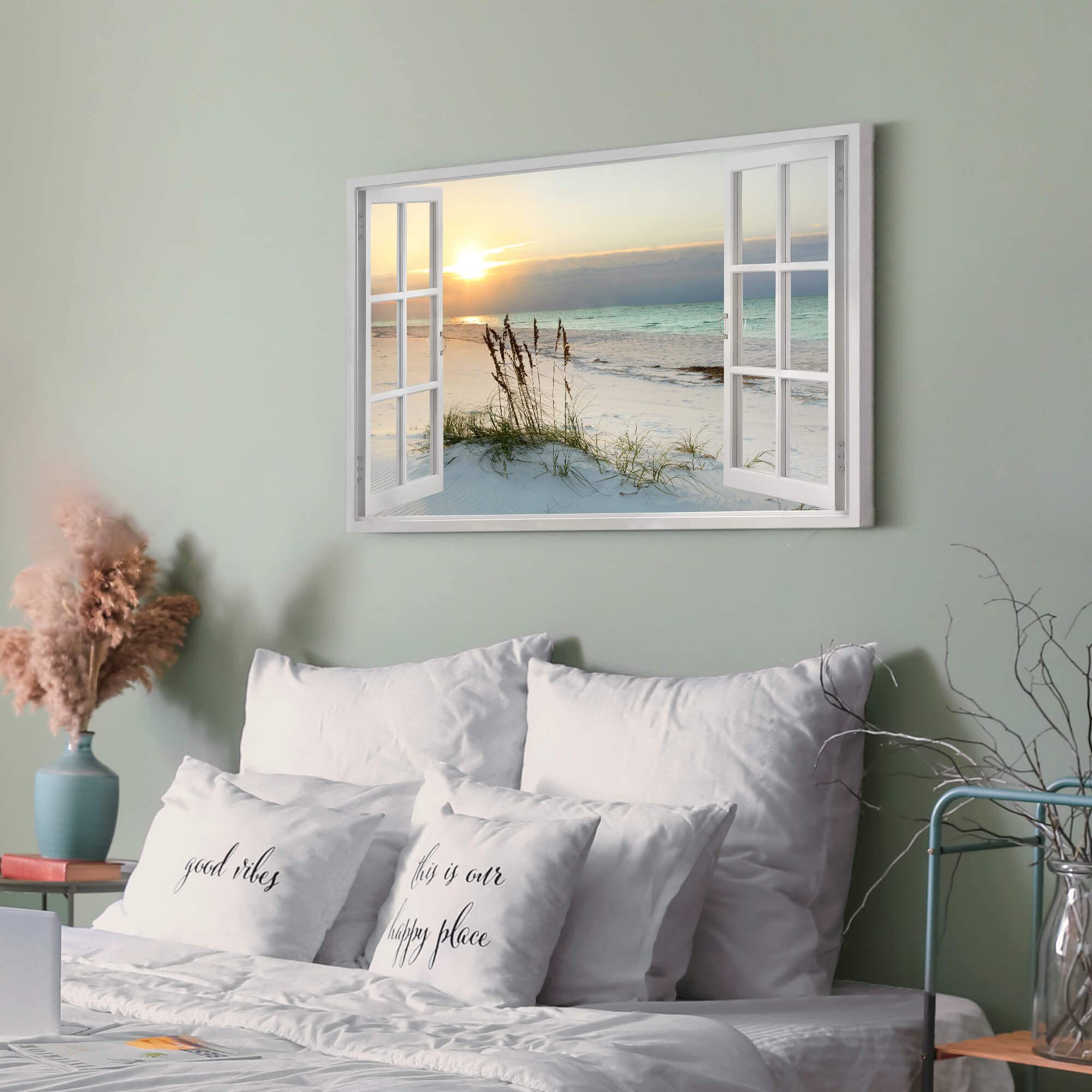 砂浜の絵 (アメリカで購入) Amazon.com: Beach Painting Wall Art Canvas : 24x36 Inch