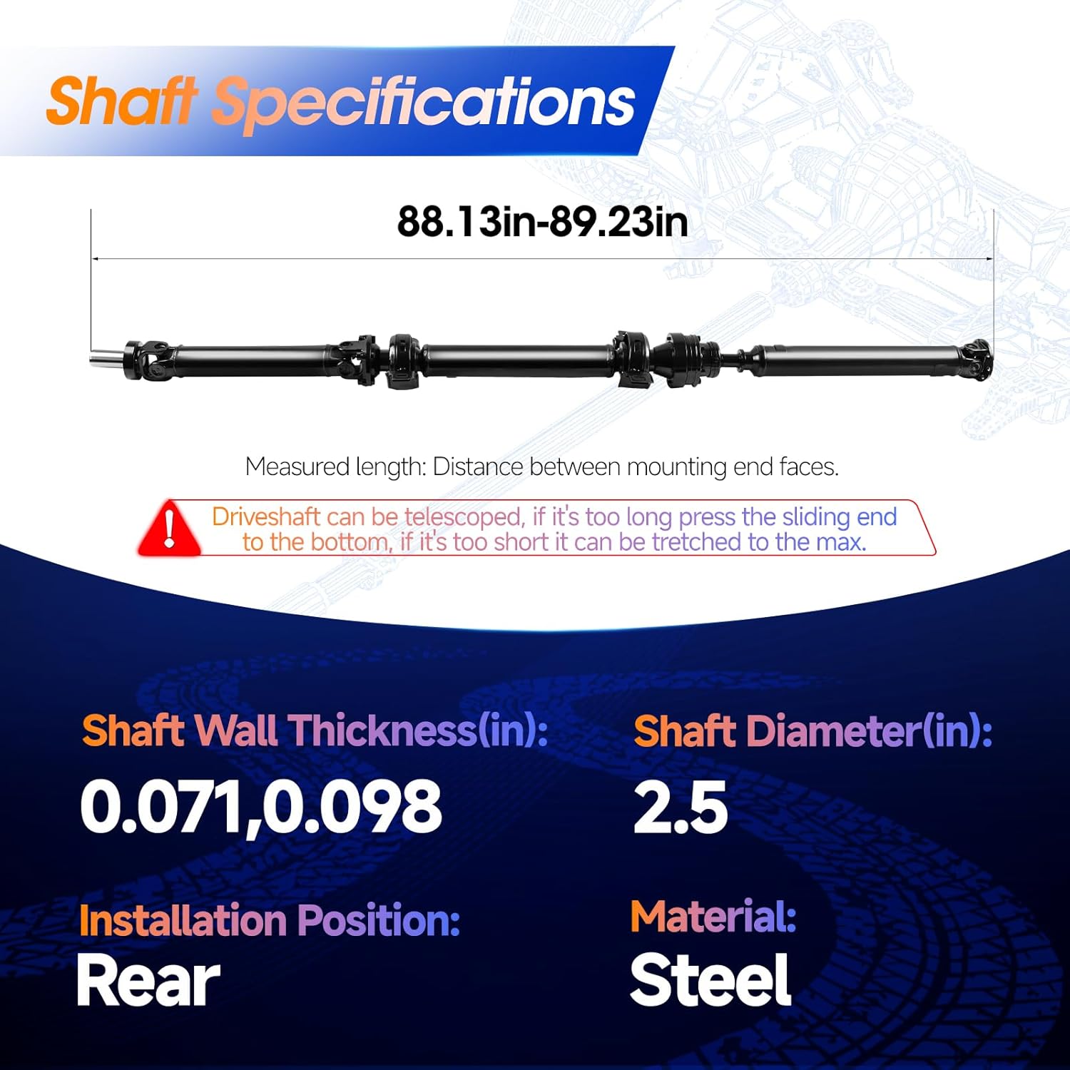 Rear Drive Shaft Prop Shaft Driveshaft Assembly Fit for Lexus RX350/RX450h 3.5L 2016-2018, Lexus RX350L/RX450hL 3.5L 2018, for Toyota Highlander 3.5L 2014-2018, Engine AWD, Replace# 976-413