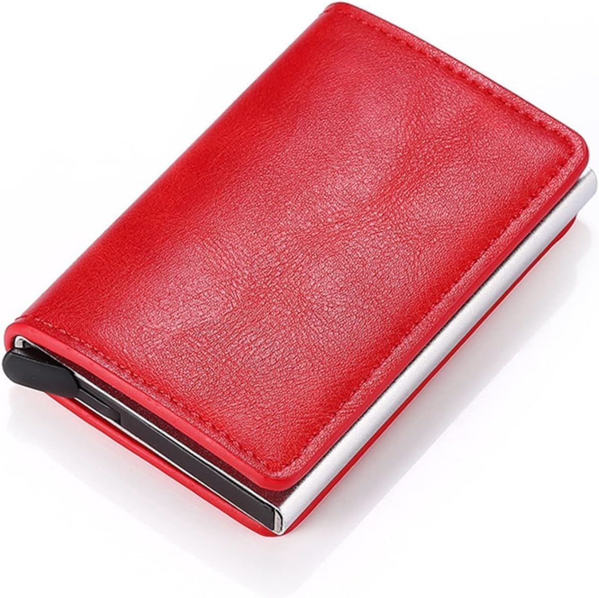 Women's Wallets Customized Smart Men Wallet Business Card Holder Wallet Aluminum Metal Case Box Mini Credit Card Wallet Purse(Size:Schwarz)