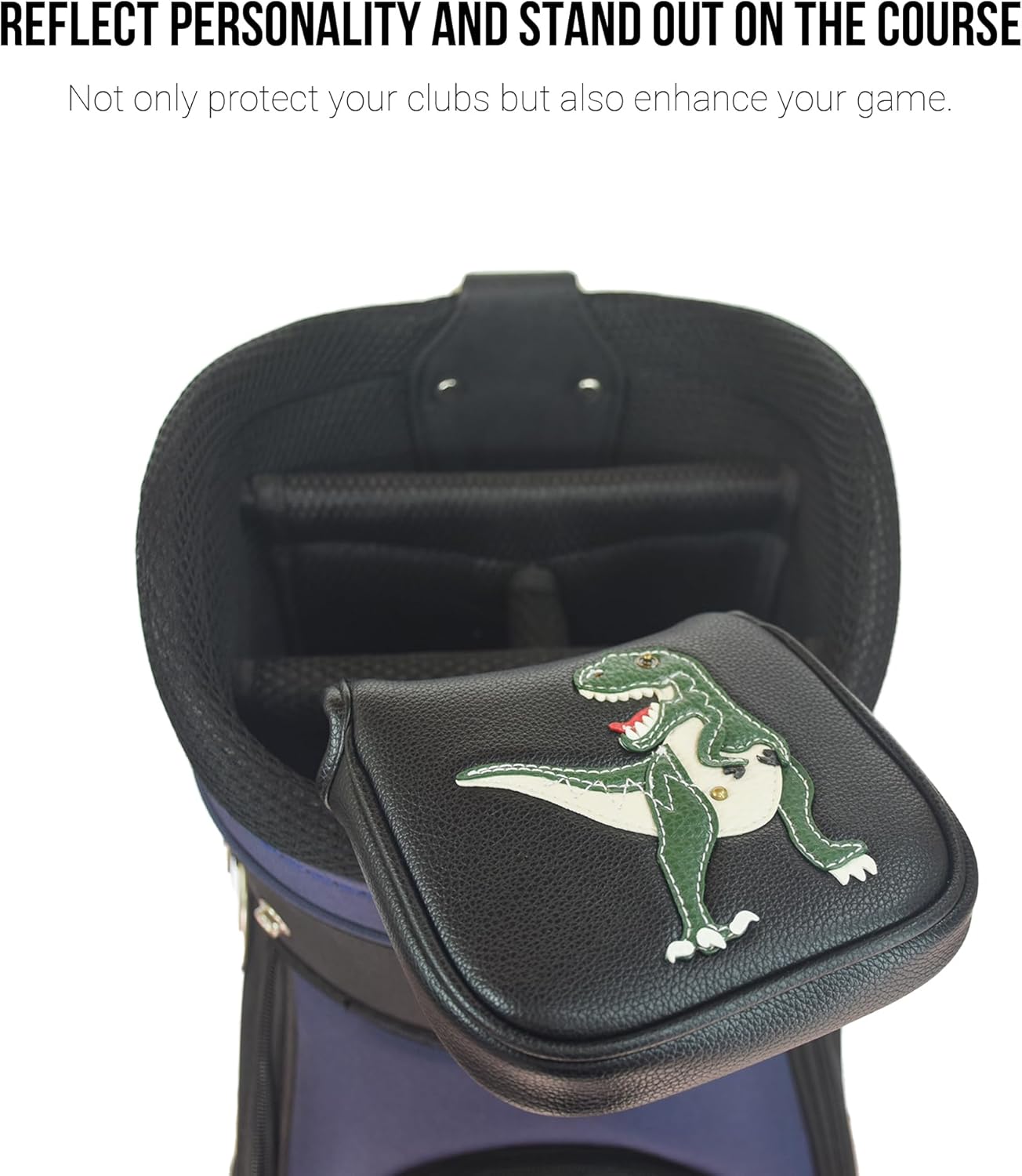 PU Leather Golf Club Covers Heel-Shafted Square Mallet Putter Covers Protector