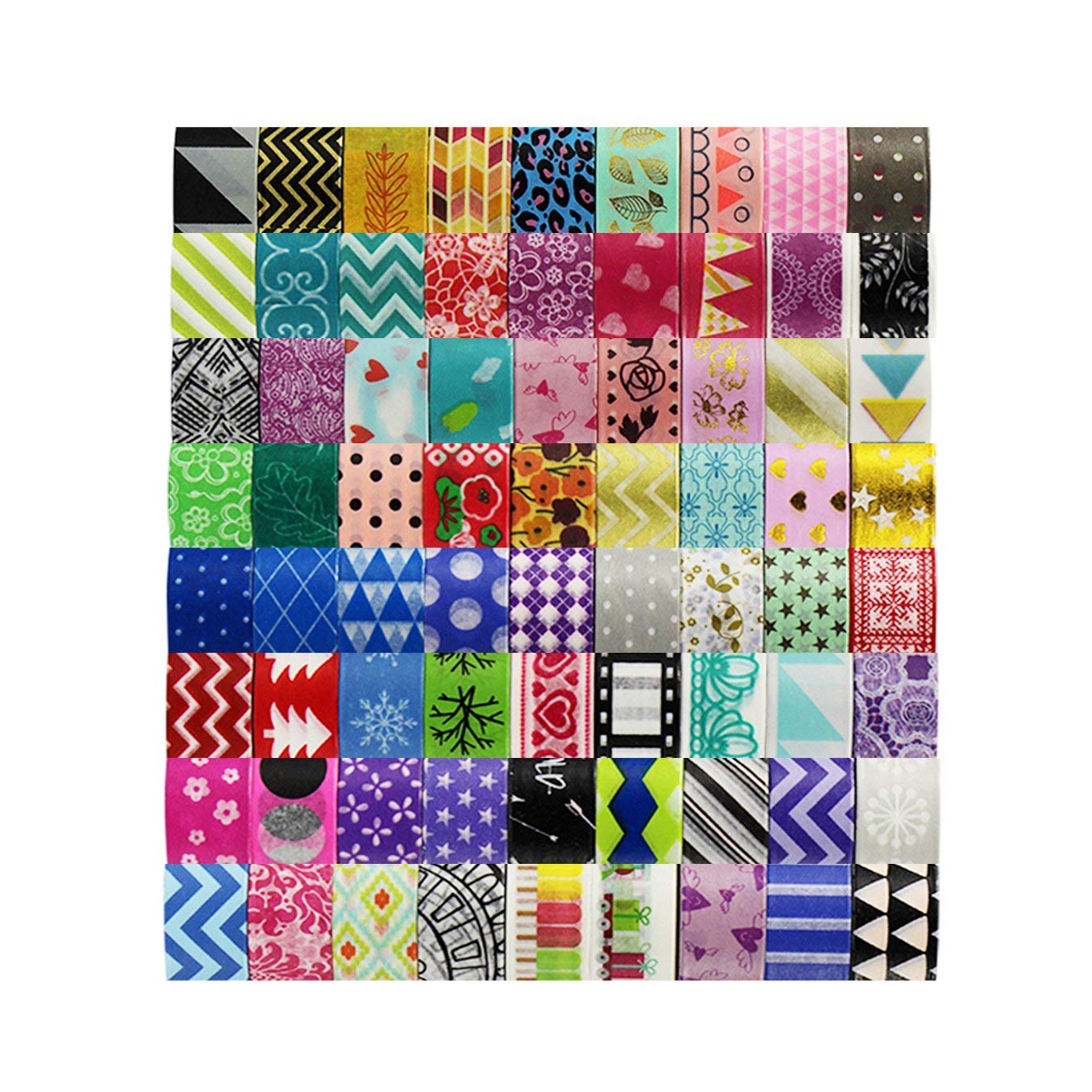 10 Rolls Different Patterns Decorative Washi Tape Masking Tape Adhesive Scrapbooking DIY Craft Gift (10 x Patterns)