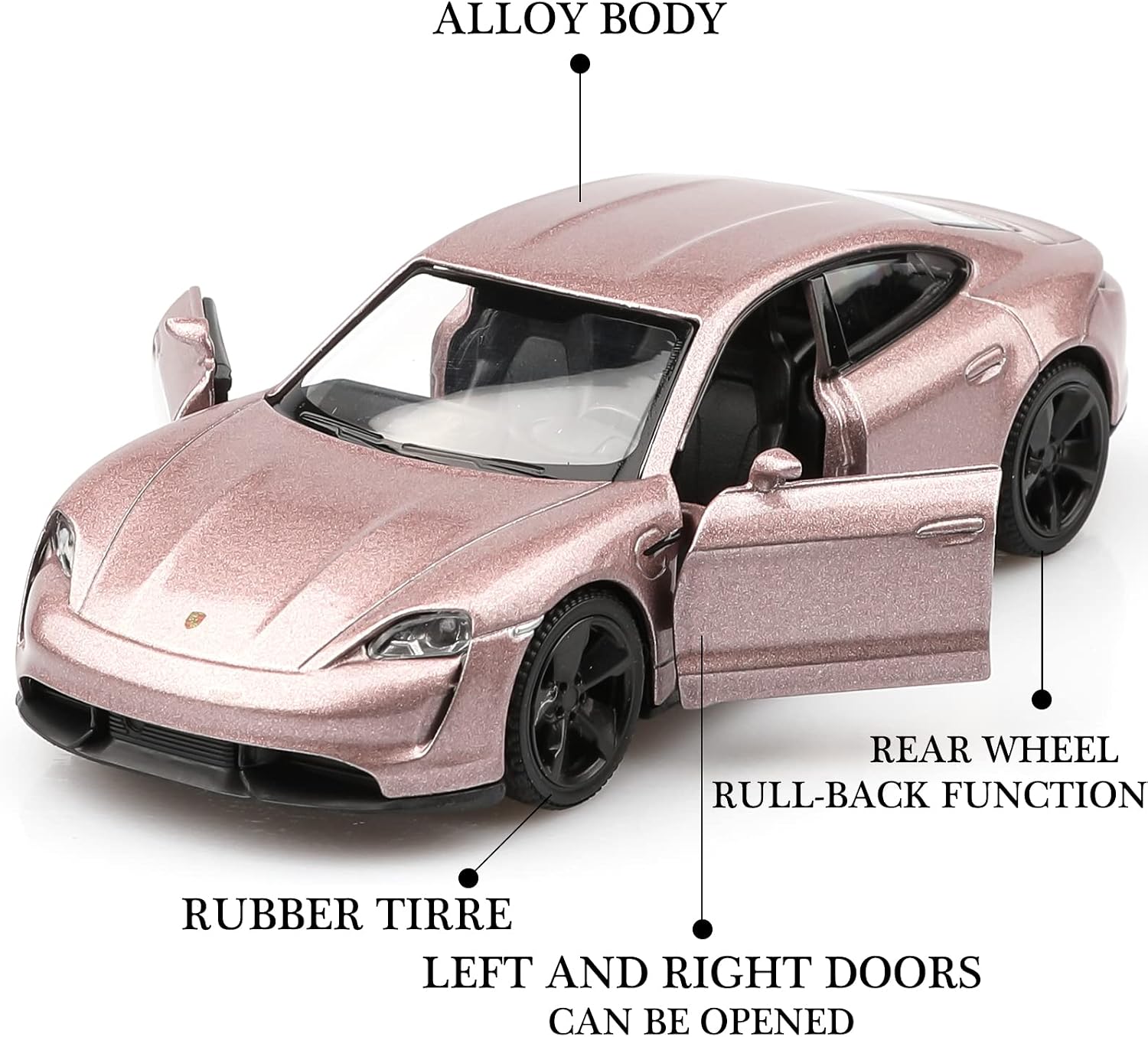 TOKAXI 1/36 Scale Porsche Taycan Diecast Car Models,Pull Back Vehicles Porsche Toy Car,Cars Gifts for Boys Girls image 3