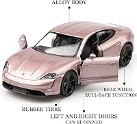 Vista 3 de Modelos de Coches Fundidos Porsche Taycan Escala 1/36, Vehículos de Retroceso Porsche Coche de Juguete, Regalos de Coches para Niños y Niñas