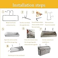 Vista 5 de Organizador de almacenamiento colgante para literas y camas de hospital, cama de dormitorio universitario, se puede colocar lentes, libros, Negro