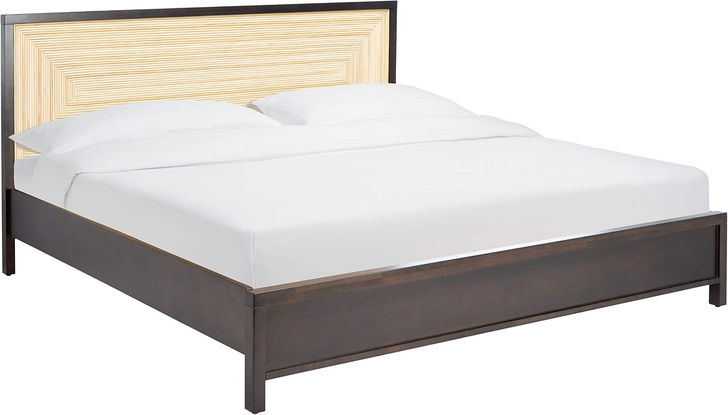 SAFAVIEH Couture Home Collection Stassie Coastal Natural Cane/Black Headboard No Box Spring Required King Bed