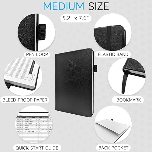 Miniatura 2 de KUMEER Registro de cheques - Registros de cheques elegantes para chequera personal con registros de cheques y transacciones, registro de chequera