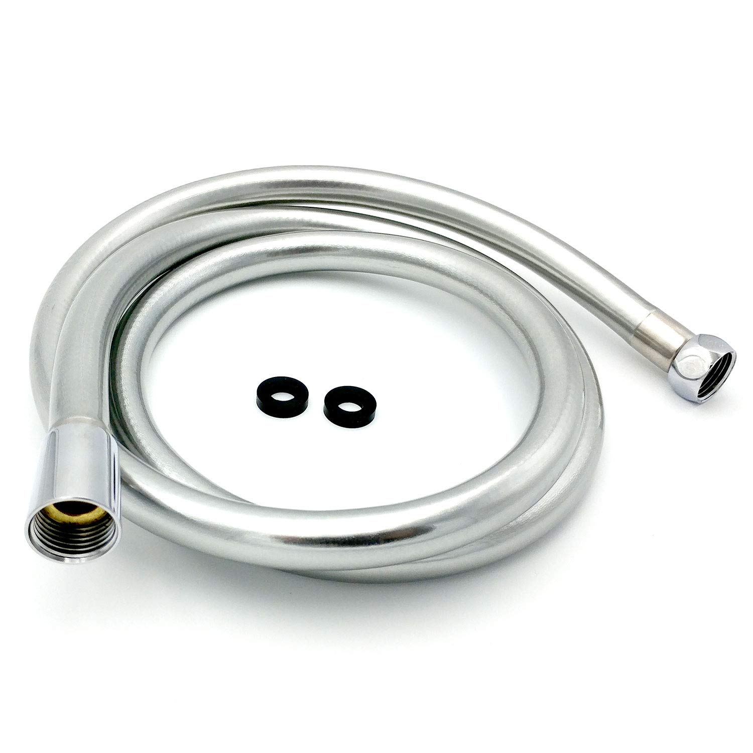 Xcel Home Wras 1,5 m Düz Bağlantı Pürüzsüz İnci Gümüş PVC Esnek Kink Anti-Kink Duş Hortumu Katı Bağlantılı (Ürün Kodu: Sh150-Sil-Wras SNL)