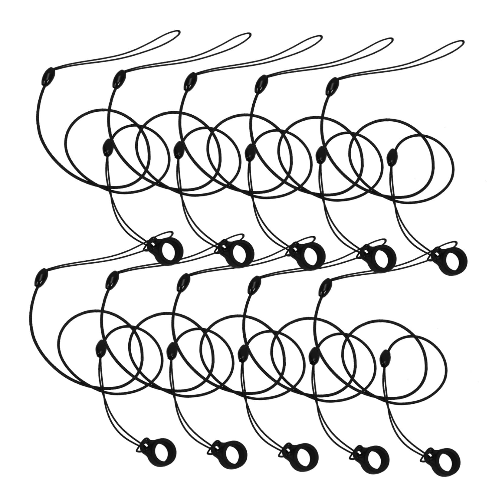 COHEALI 10 Pack Anti-Lost Pen Lanyard 43cm Retractable Elastic Rope with 8mm Silicone Ring Heavy Duty Stretchy Pen Holder for Stylus & Office
