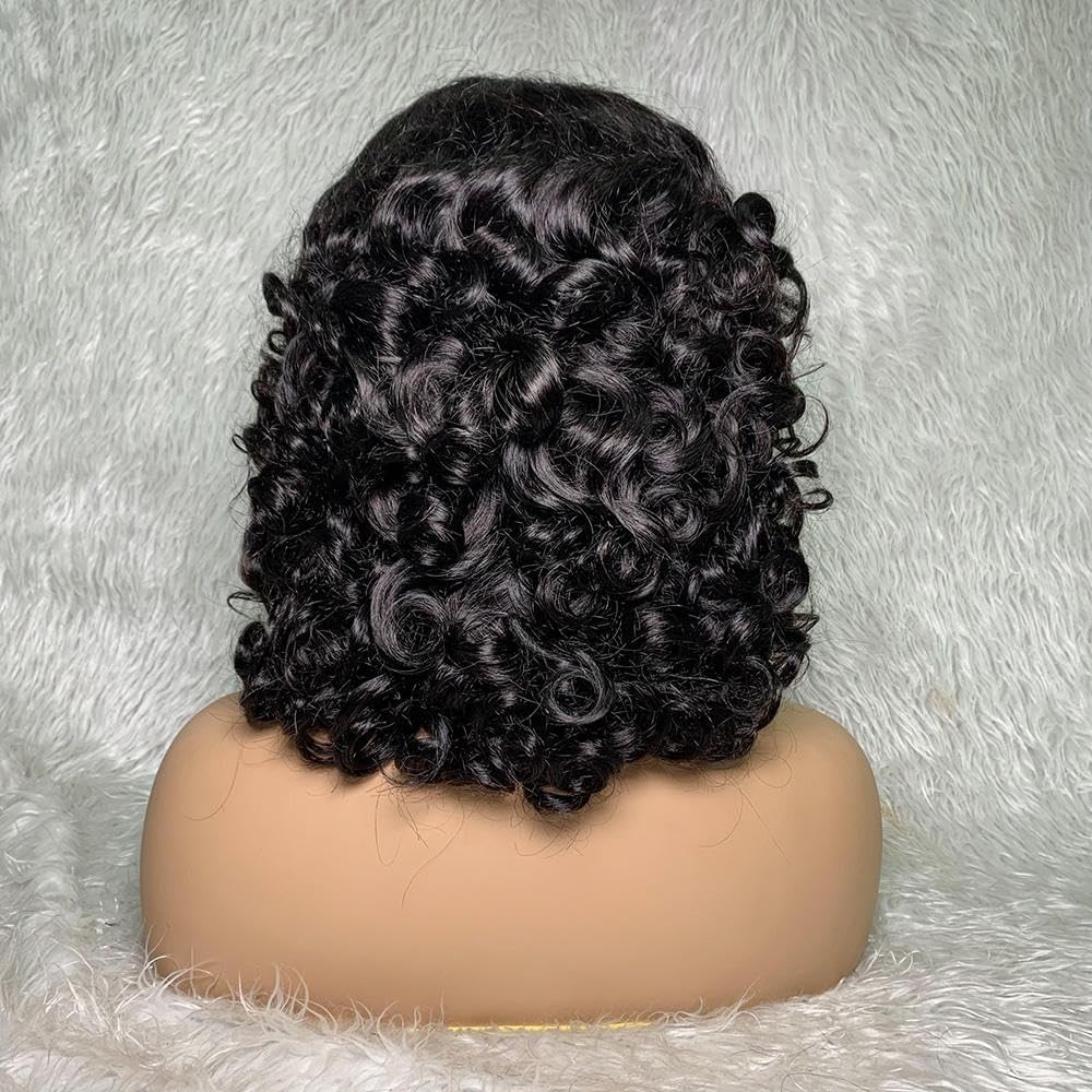 Human Hair Wigs Water Wig 13x4 Frontal Lace Wig 12 Inch 180% Density Lace Front Wigs Human Hair Pre Plucked Wigs for Women - Image 3