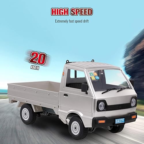 Miniatura 5 de GoolRC WPL D12 - Coche a control remoto a escala 110 de 2.4 GHz, camión de simulación de deriva con motor cepillado, faros LED, motor central de