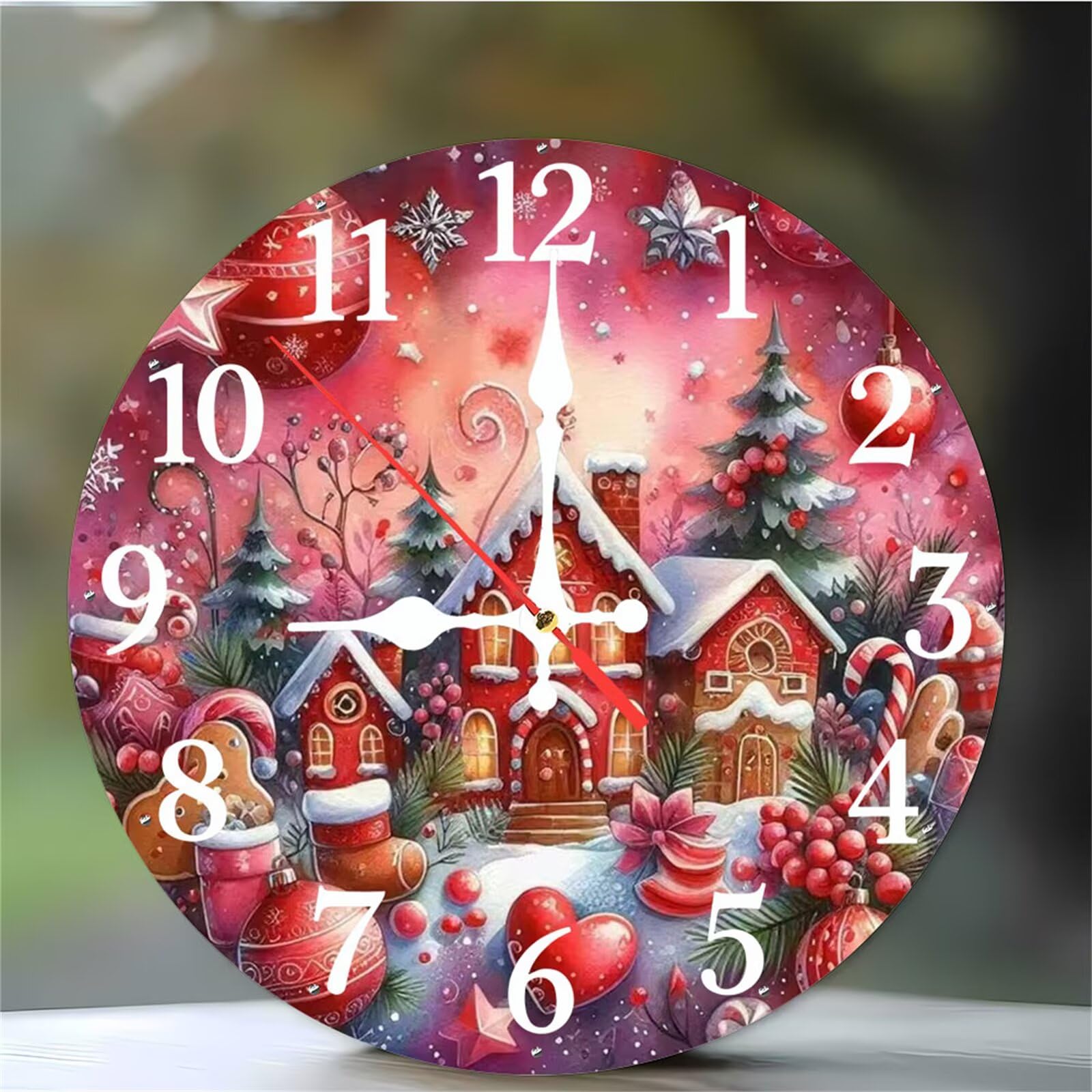 Horloge murale silencieuse de 30 cm avec mouvement quartz de haute précision pour salon chic