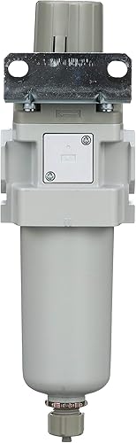 Miniatura 4 de PneumaticPlus SAW400-N04BG-MEP Regulador de filtro de aire comprimido Piggyback Combo 12" NPT - Cuenco de metal, drenaje manual, soporte, calibre