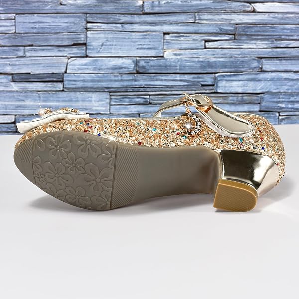 Chaussures de Princesse à Talon pour Filles avec Paillettes Chaussures Reine Chaussures de Déguisement Scintillantes pour Fêtes et Anniversaires - 4
