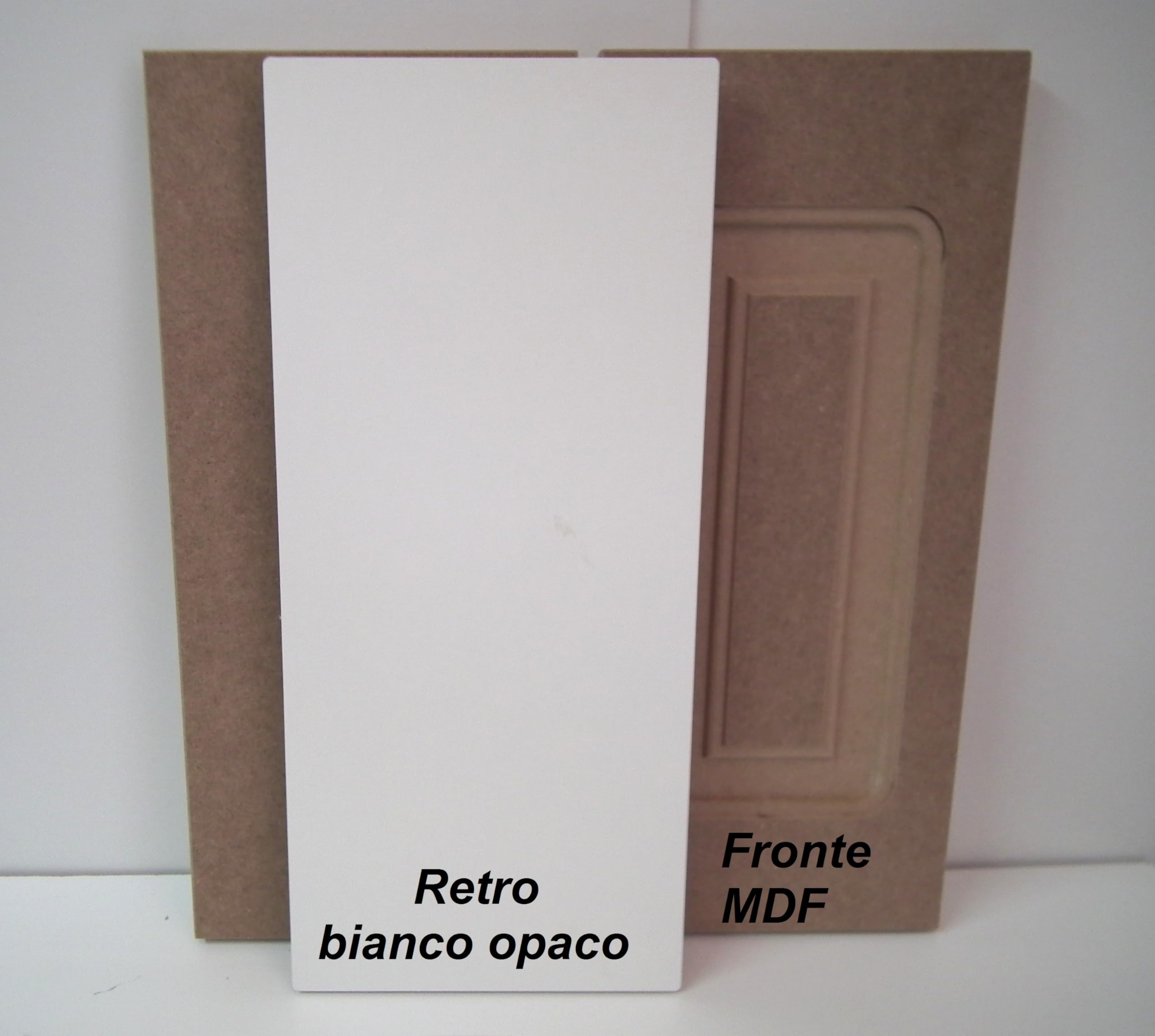 Ante cucina in mdf Grezze con schienali RETROFINITE vari misure e modelli (LINDA FASCIA LARGA, H 71,6 X L 44,6)