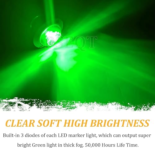 Miniatura 9 de PSEQT Luces LED redondas de 34 pulgadas para marcador lateral delantero trasero superior indicadores luz trasera impermeable para remolque, camión,