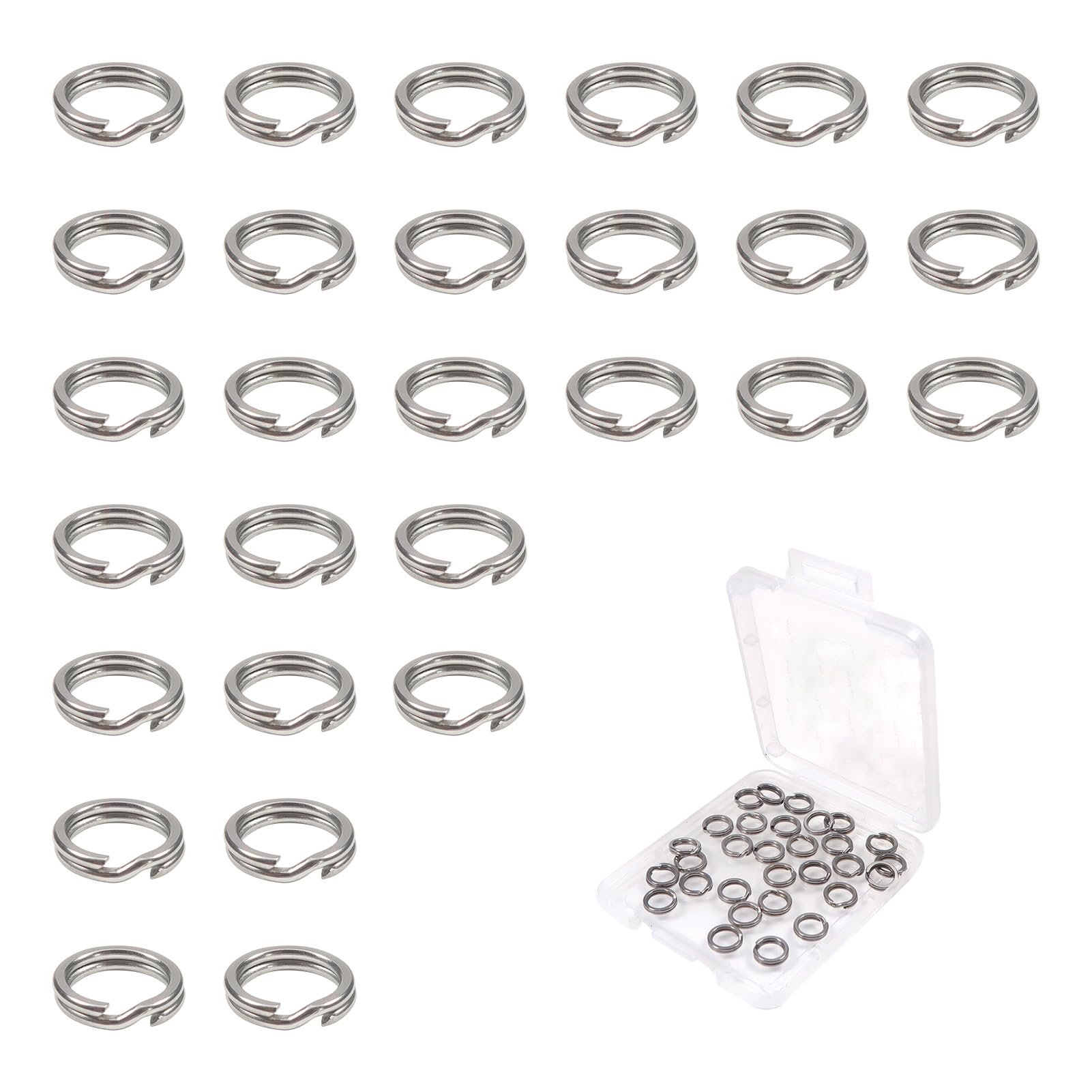 TOAOB 100 stuks Sleutelringen Splitringen 15 tot 30 mm Dubbele
