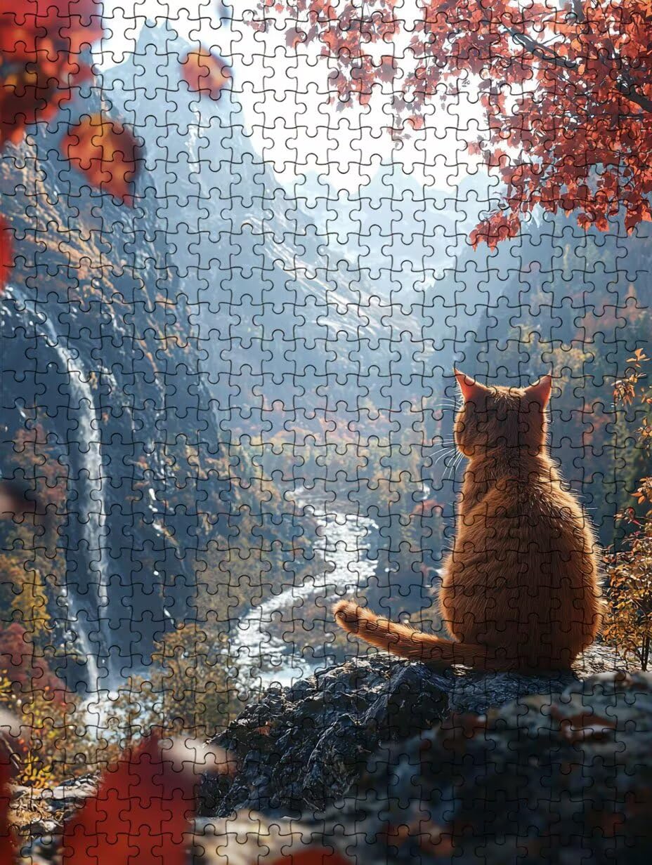 Cliff Katze Puzzle 2000 Teile, Klassische Puzzles, Geschicklichkeitsspiel Puzzle für Erwachsene, Puzzlespiele für Die Ganze Familie, Mit Schöner Verpackung, Dekoration Puzzles DX0YL3-979