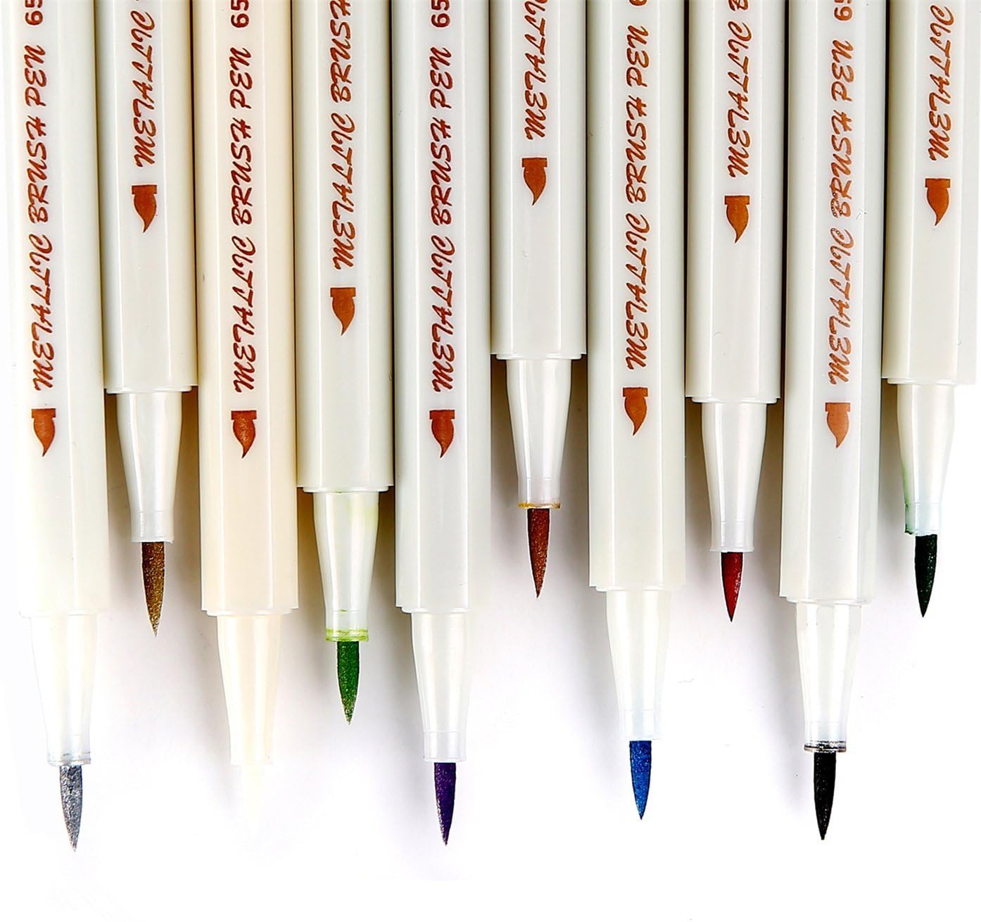 Ohuhu Metallic Markers Paint Pen Calligraphy Brush Pens