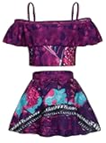 Princess Bathing Suit for Girls 2-Piece Swimsuit Kids Bikini Set Princess Role Play Ruffle Swimwear