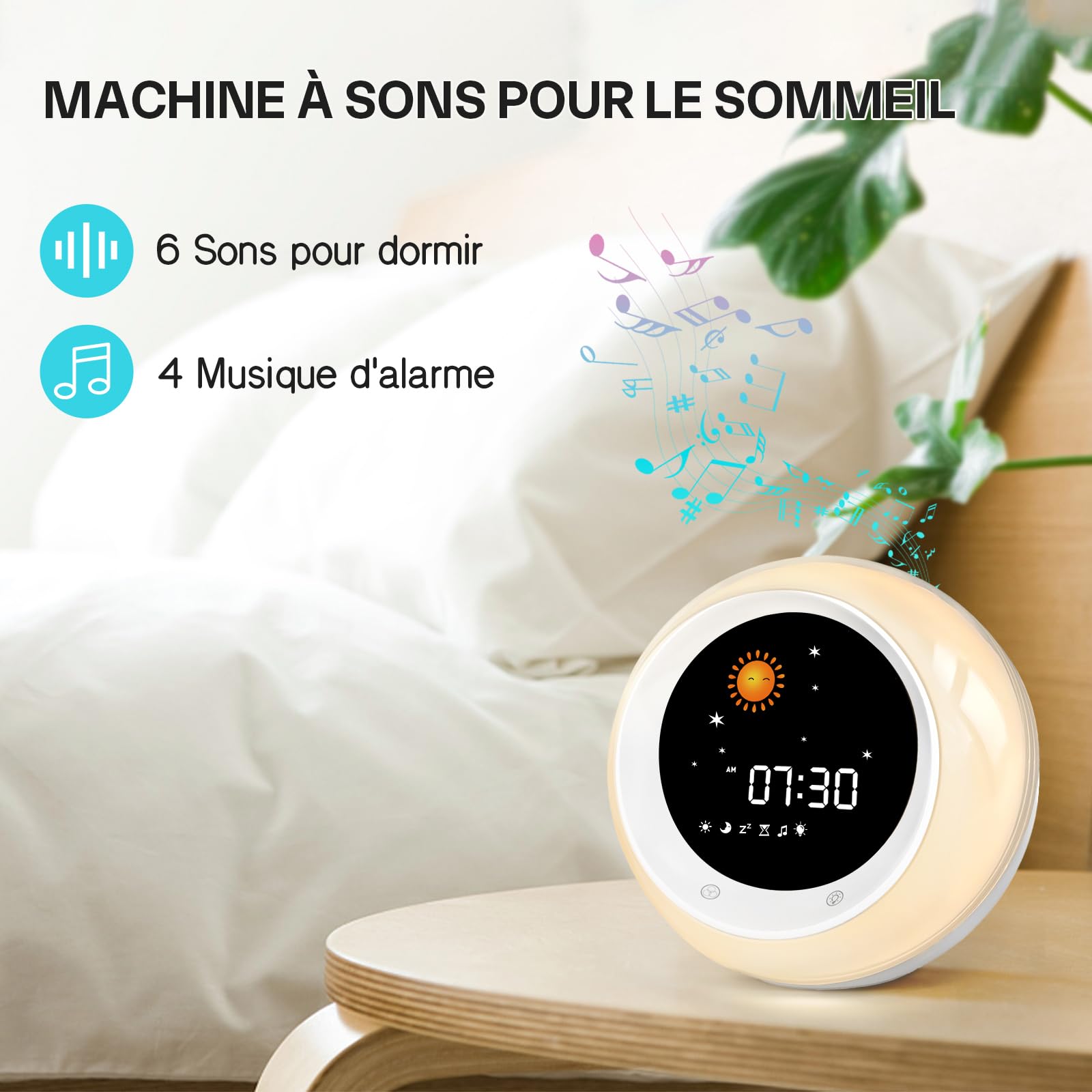 Despertador Infantil, Reloj Despertador Niños con Luz Nocturnas, Máquina de Sonido, Función de Repetición y Temporizador, Despertador Digital para Niños y Niña
