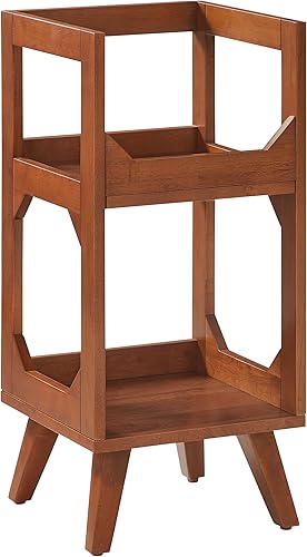 Miniatura 9 de Crosley Furniture Asheville - Soporte pequeño de discos moderno de mediados de siglo, almacenamiento de vinilo, con capacidad para hasta 130 discos,