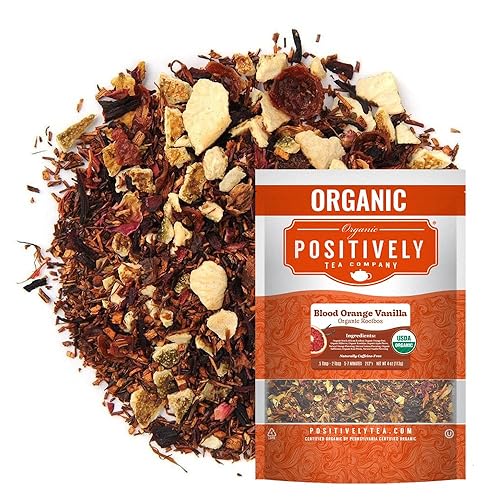 Organic Positively Tea Company, Té Rooibos de vainilla y naranja sanguina, hoja suelta, 4 onzas