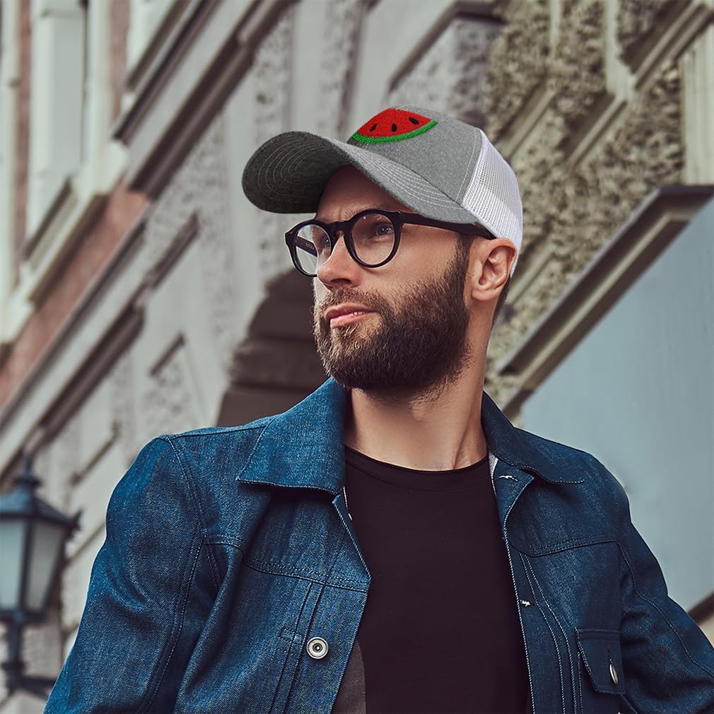 Custom Mesh Cap Hat Embroidered Watermelon Style B Embroidery Trucker Hats for Men & Women Cotton - Image 2