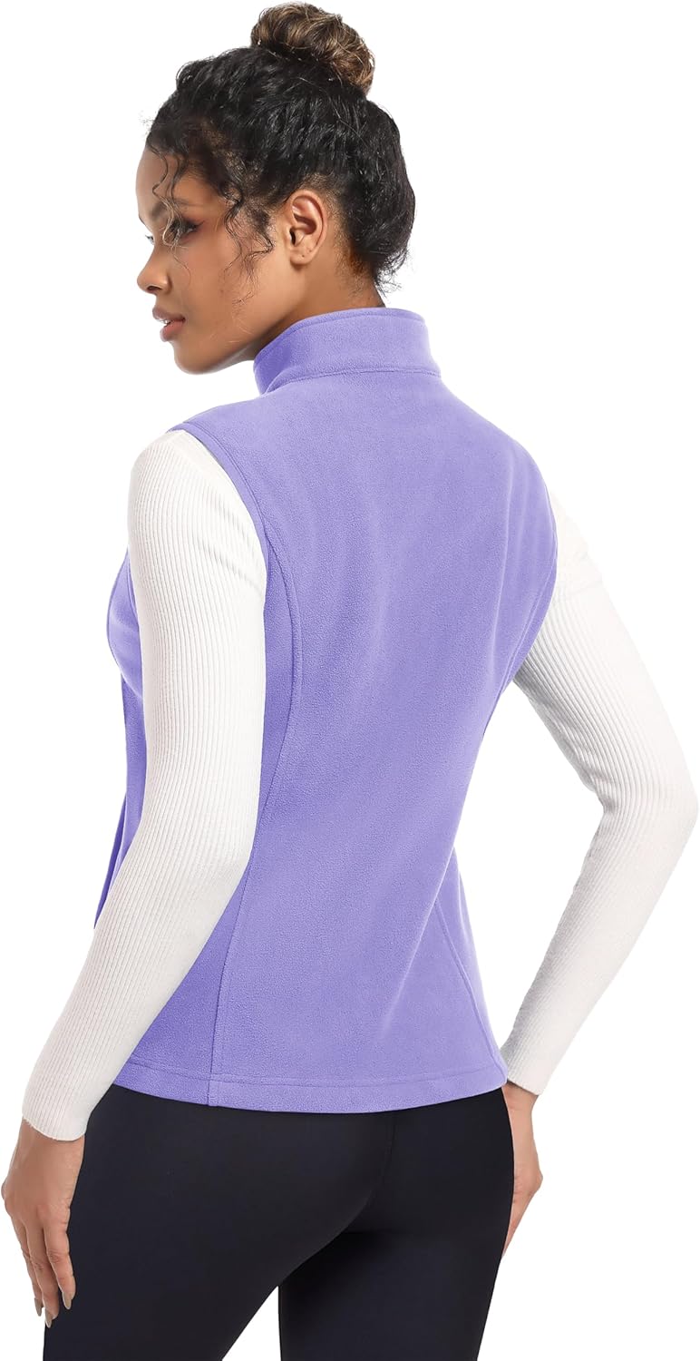 MAGCOMSEN Women's Fleece Vest Outerwear Sleeveless Lightweight Zip Jackets Warm Soft Vests with Zipper Pockets - Image 7