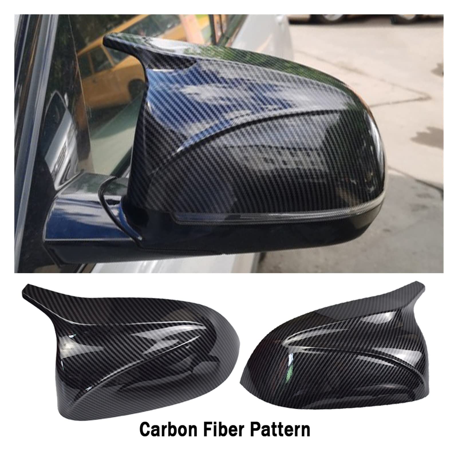 Zamienne osłony Osłony Lusterek Bocznych 2 Szt. Pokrywa Lusterka Wstecznego Czapki Styl Zamiennik Dla X3 G01 X4 G02 X5 G05 X6 G06 X7 G07 (Kolor : Carbon pattern)