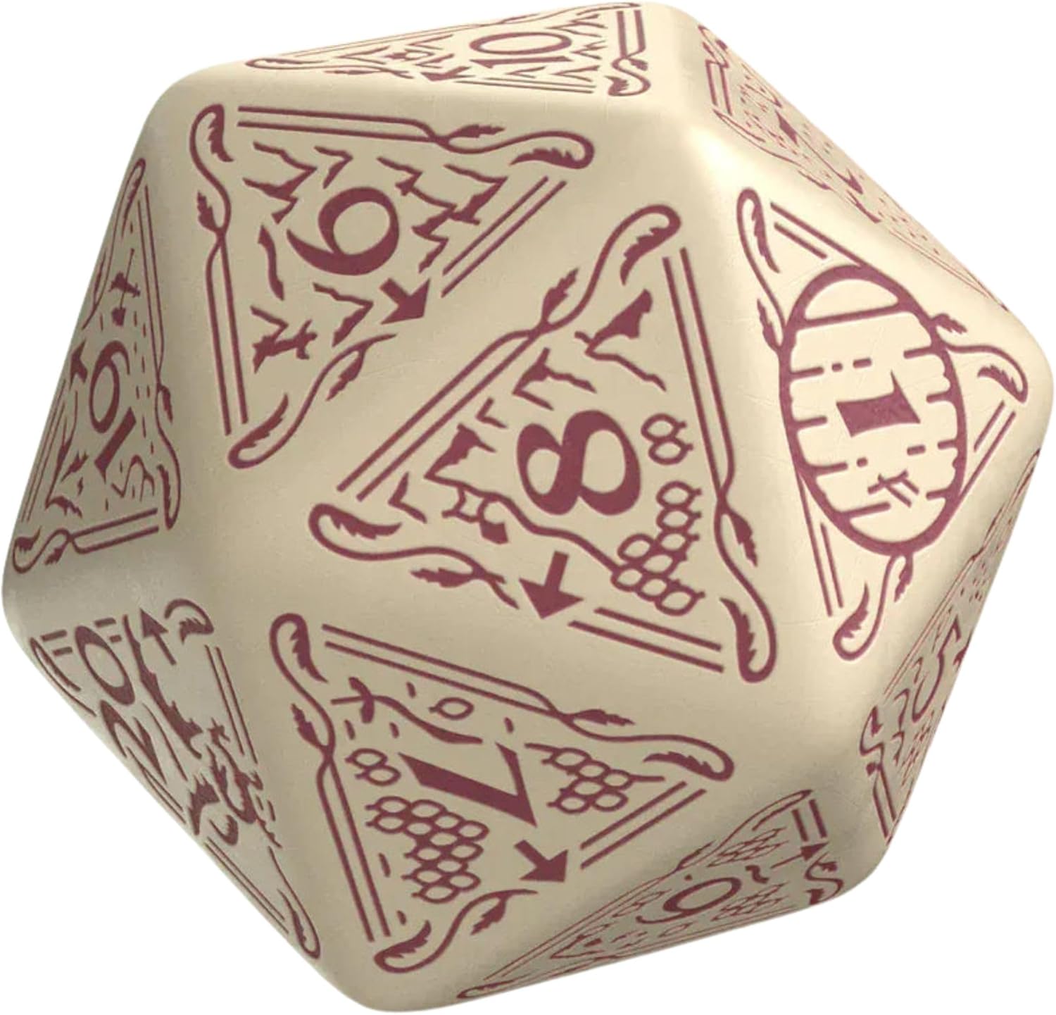 The Hobbit Jumbo Spindown D20 Terra Die by Q-Workshop | Large Middle-Earth Inspired Life Counter, Premium Engraved Map Design | Easy-Read Numbers | Durable Gaming Dice for TCGs, RPGs & Tabletop Play