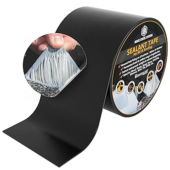HSS Sealant Tape with MicroSealant - Waterproof Commercial Roofing Tape for Roof and RV Repair - UV- & Weatherproof - Black - 4 inch x 25 feet