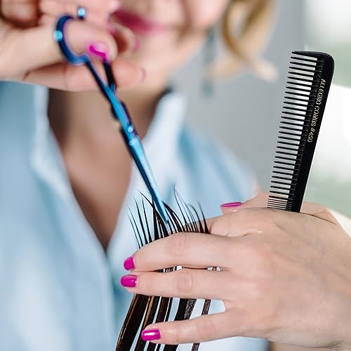 Miniatura 2 de Allegro Combs #450 Peinetas de pelo flexible Tapared Peine Peluquero Set Peine Peine Peine Negro 12 unidades