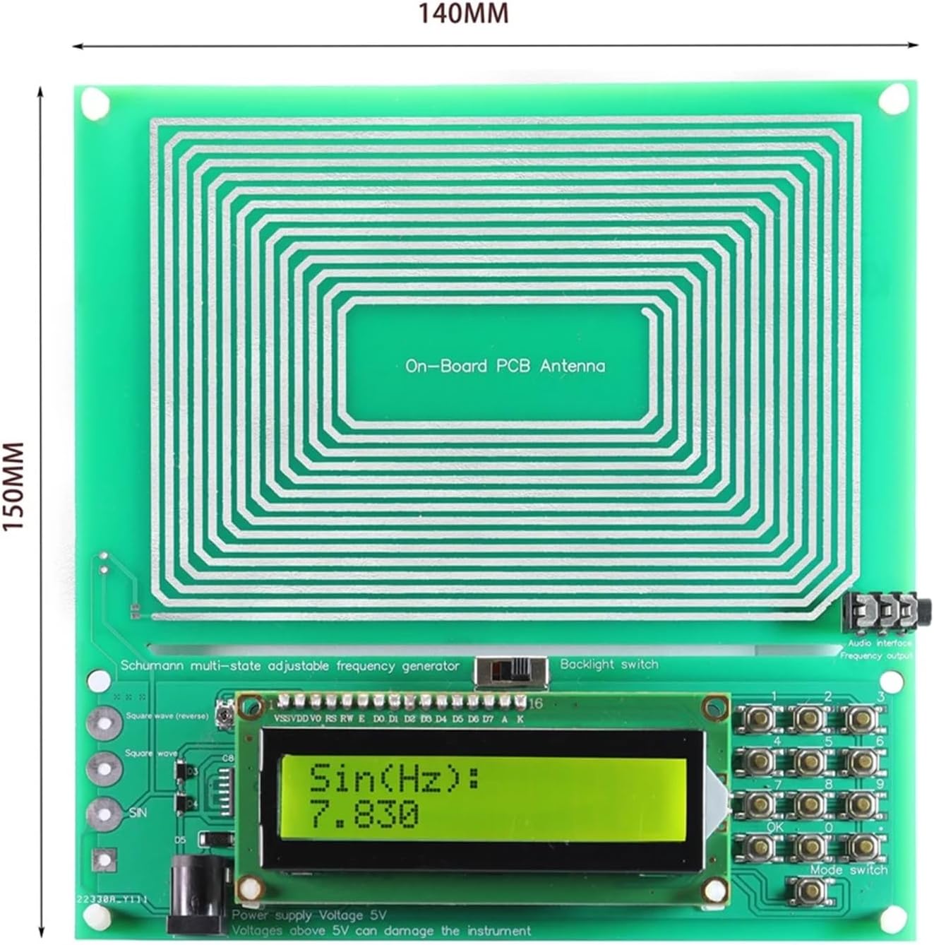 COKYIS Adjustable 0.001HZ-200KHz 7.83HZ Schumann Resonance Ultra-Low Frequency Pulse Wave Generator Audio Resonator