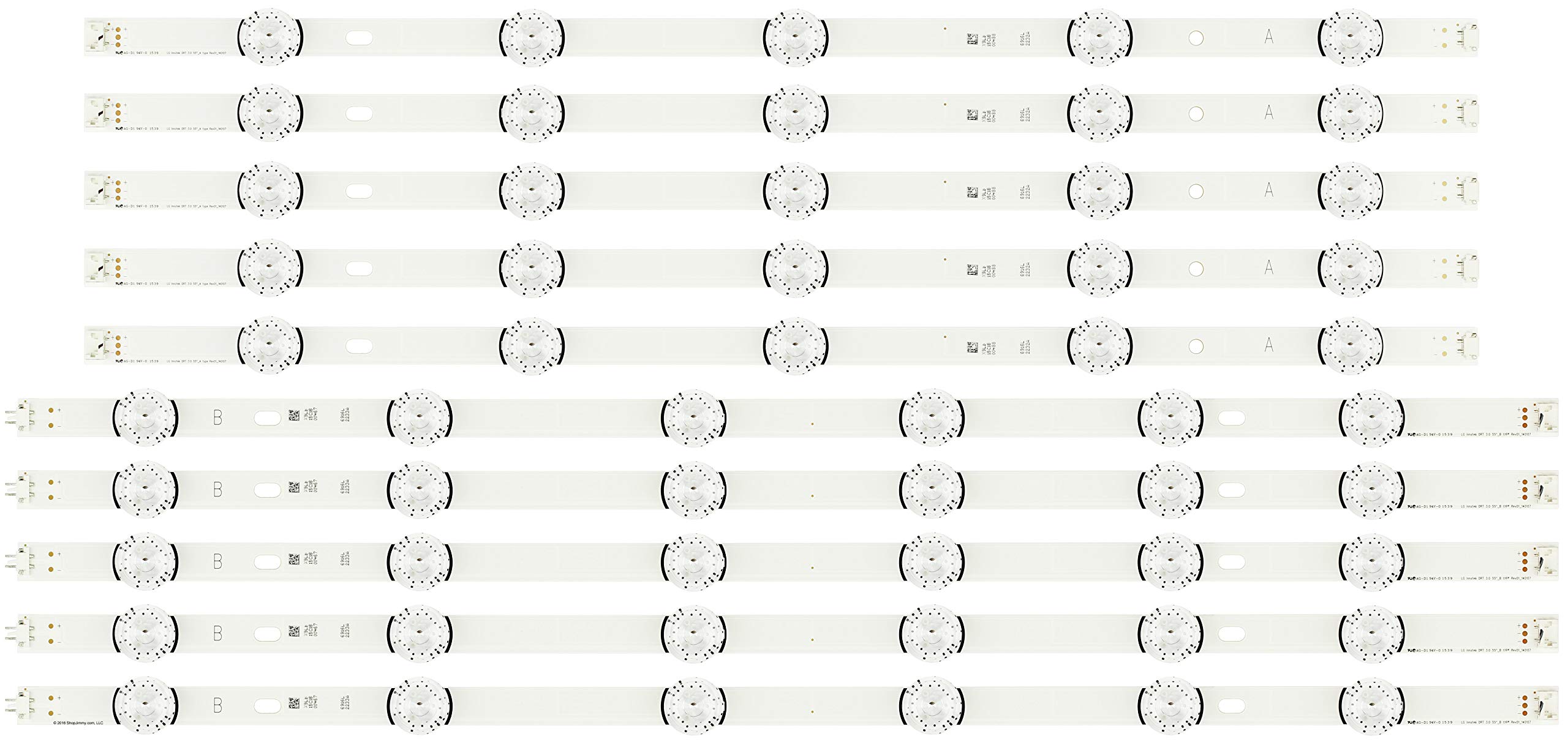 ShopJimmy 6916L-1991A/6916L-1992A LED Backlight Strips (10) 55LB5900-UV 55LF6000-UB New
