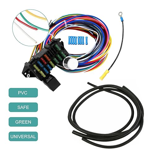 Miniatura 4 de Arnés universal de 12 cables de circuito apto para cables Muscle Car Hot Rod Street Rod XL