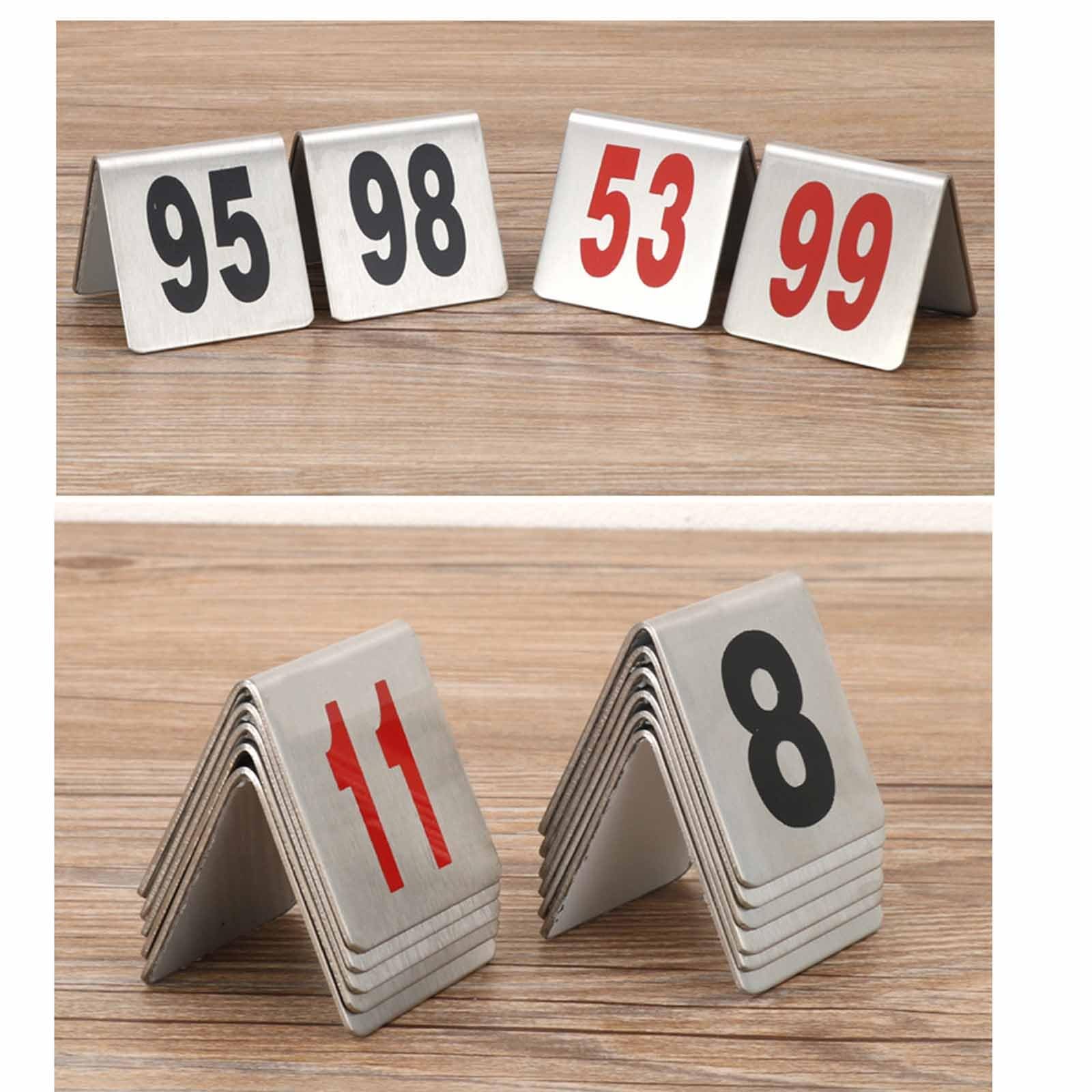 Tarjetas de números Mesa Restaurante Acero Inoxidable | Multicolor 1-25 o 1-50 for restaurante Hotpot Milk Tea Noodle Hotel: acero inoxidable.(Red,1-25)