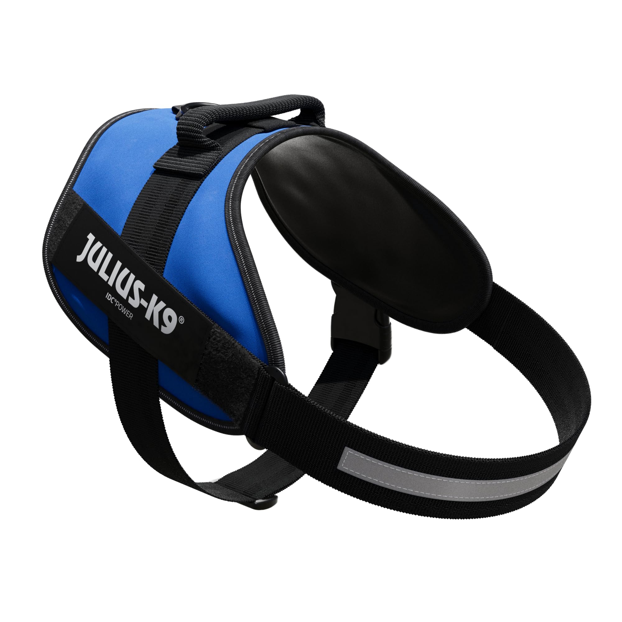 IDC Powergeschirr, 2XL, Blau - Reflektierendes Hundegeschirr mit Logo-Feld, verstellbar, atmungsaktiv, Bewegungsfreiheit, OEKO-TEX zertifiziert, für kleine, mittlere & große Hunde