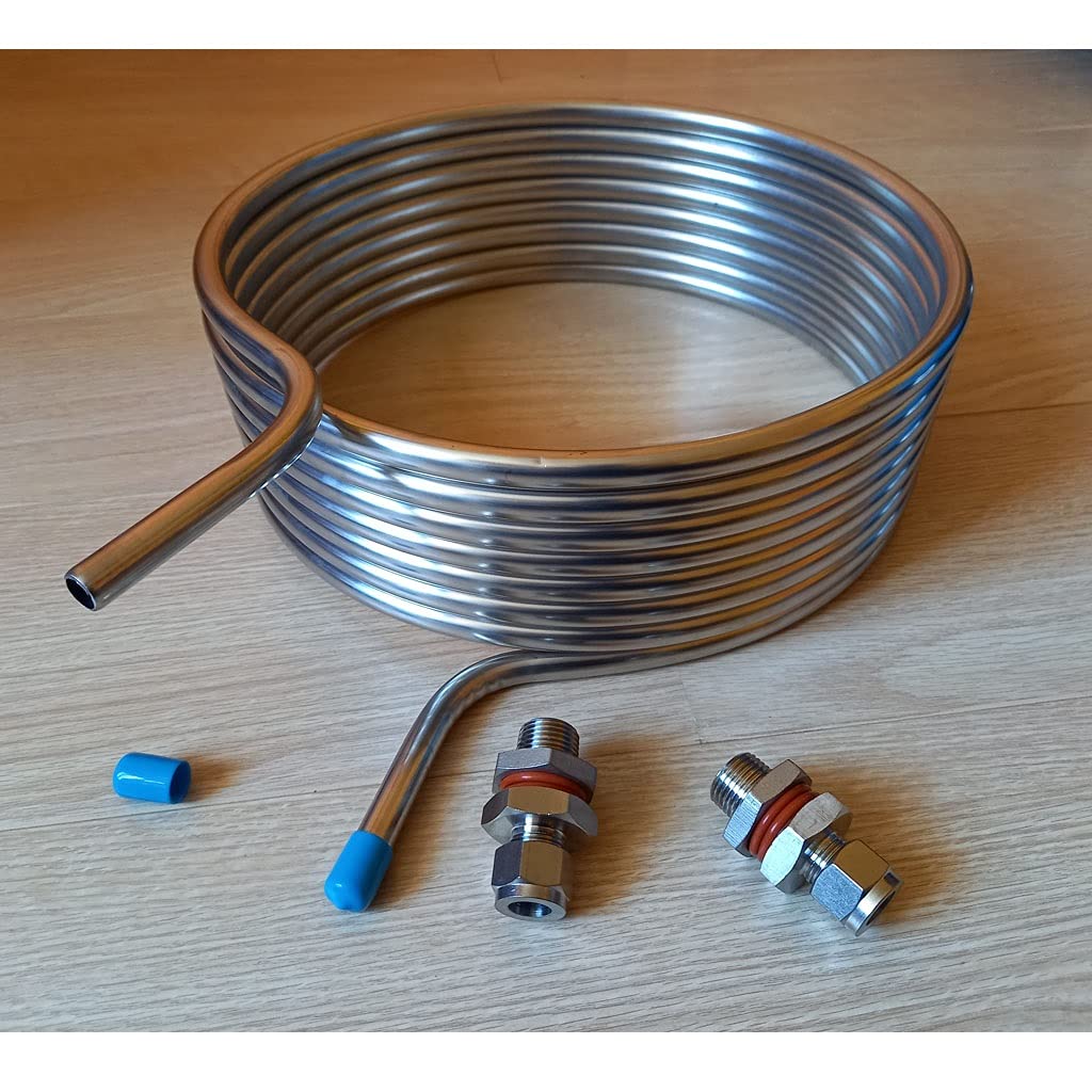 Stainless Steel Wort Chiller, 25' × 1/2