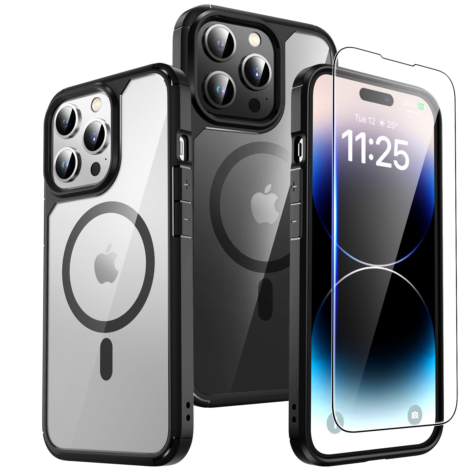 TAURI Funda para iPhone 13/iPhone 14, Compatible con MagSafe [No amarillea] con Vidrio Templado, Carcasa Nueva para iPhone 13/iPhone 14,Funda Ultra Fina antichoque - Transparente — view 64