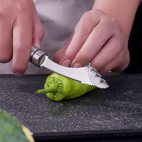 Miniatura 2 de Removedor de descorazonador de semillas de pimienta, herramienta de cocina de acero inoxidable jalapeño, herramienta de extracción de semillas para