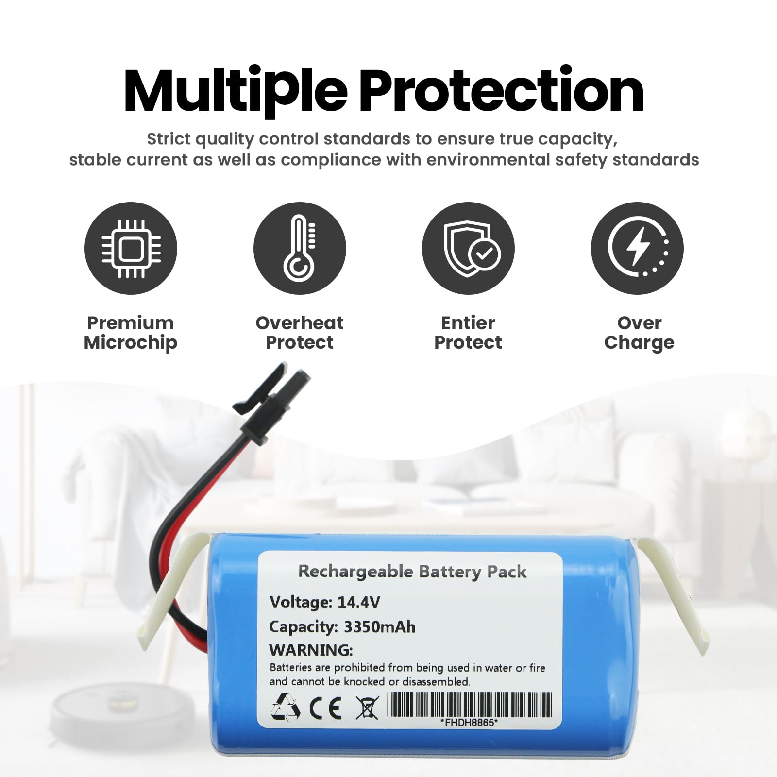 ANTIEE 14.4V 48.24Wh 3350mAh Replacement Battery for Eufy
