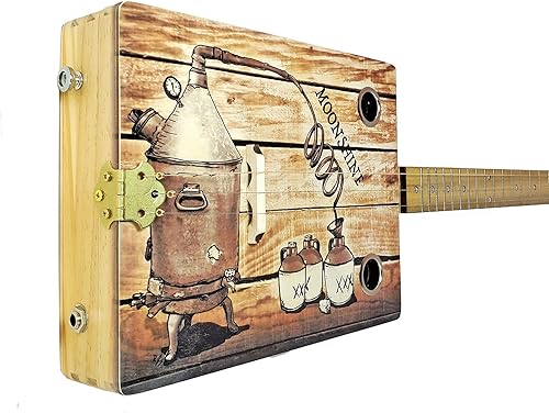 Miniatura 2 de "The Moonshiner" - Guitarra ilustrada de 3 cuerdas, diseño original y hermoso