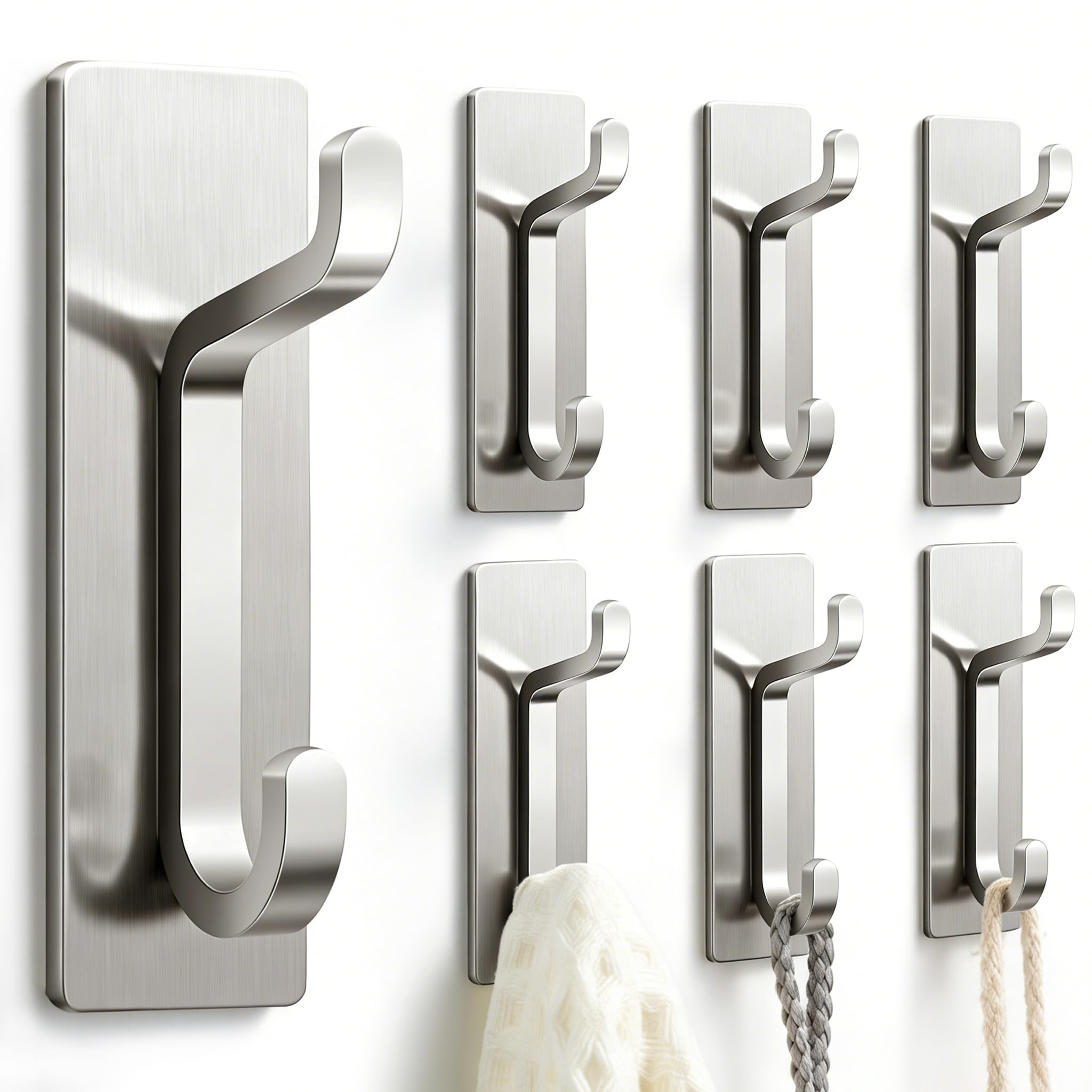 Self Adhesive Hooks, Extra Sticky and Strong, Hanging up to 6KG, Heavy Duty Stick on, No-Nail Hook for Back of Door, Black, 4 Pack — view 19