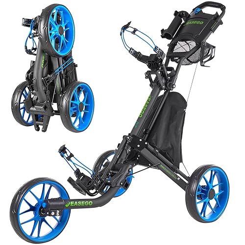 Golf Push Cart 3 Wheel : Golf Bag Cart Foldable