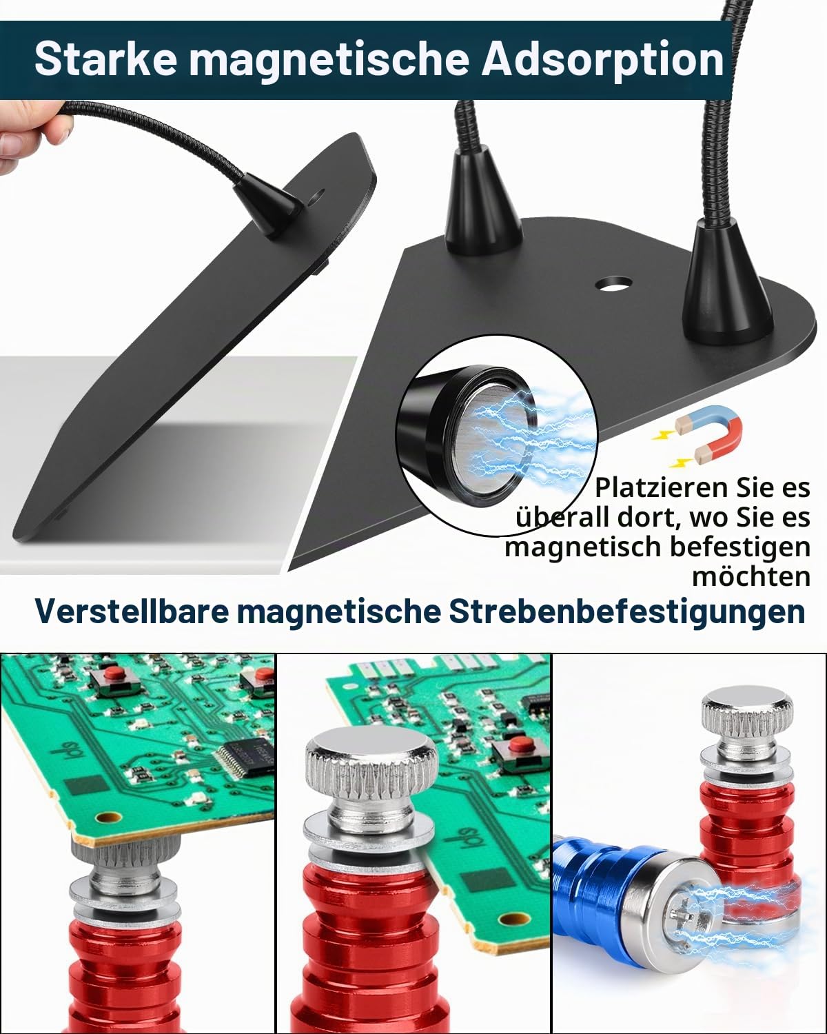 Dritte Hand Löten Lytool Löthilfe mit 4 Flexiblen Armen 3X Lupe