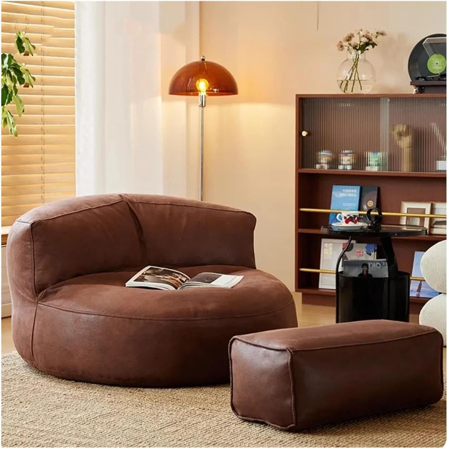 Faux Leather Bean Bag Cover(FD-Yellow)